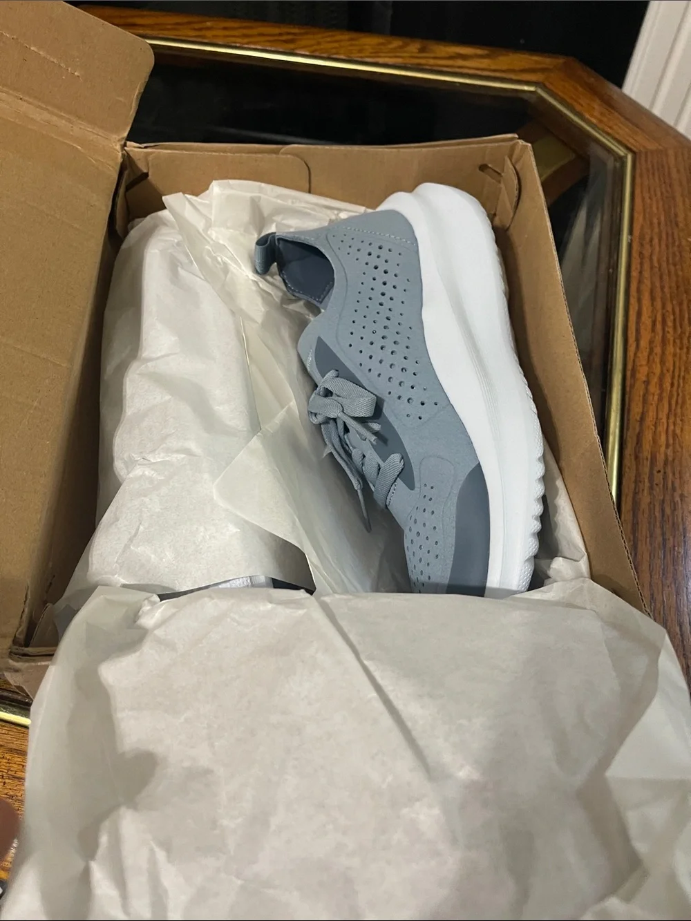 Clarks Light Blue Perforated Lace-Up Comfort Sneaker
